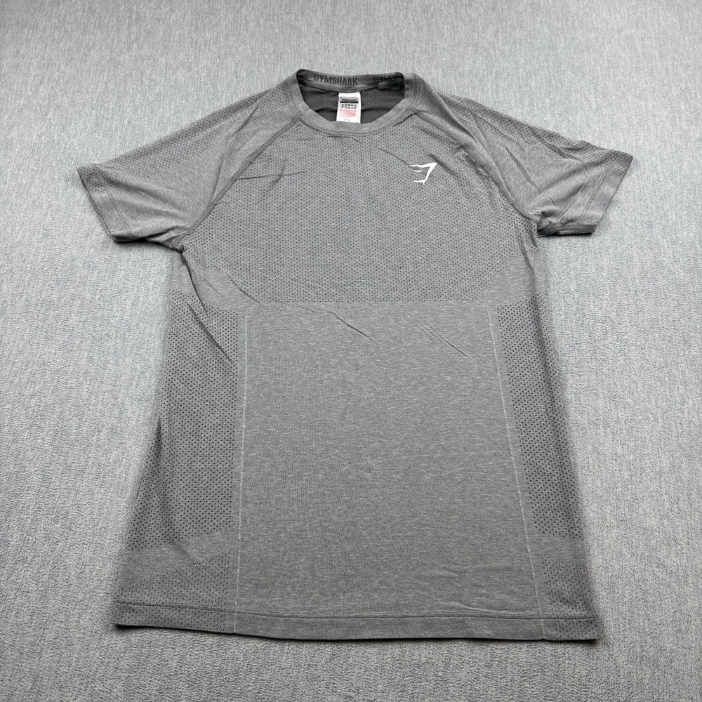 Gymshark Shirt Men Medium Gray Vital Seamless Crew Neck Workout Gym Athletic Top